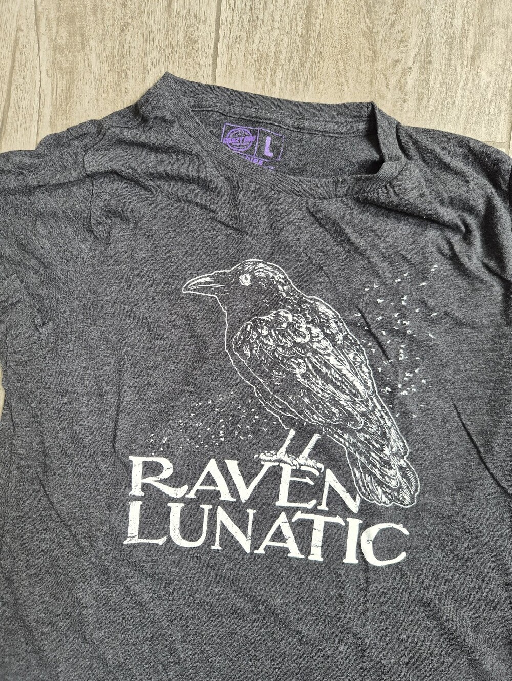 Raven Lunatic Womens Graphic Tee - Charcoal Gray - Picture 3 of 4